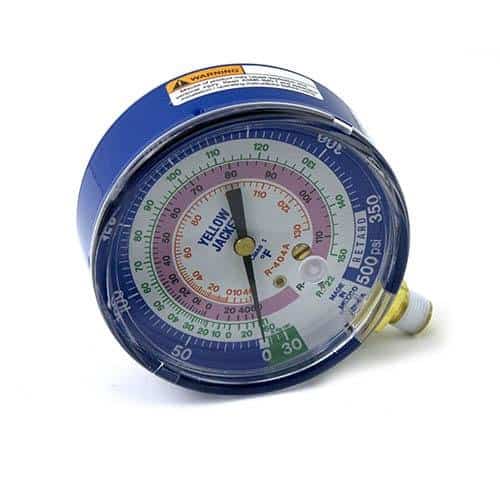 Yellow Jacket 49138 3-1/8" Blue Compound 30" 0-350 psi R-22/404A/410A Gauge