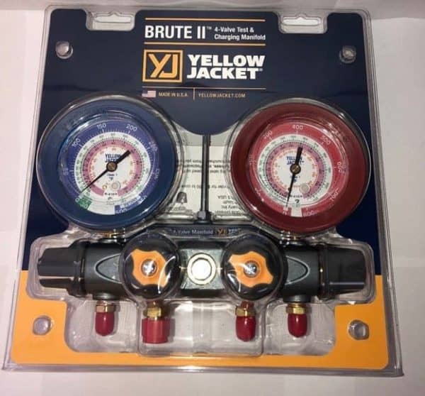 Yellow Jacket 46010 BRUTE II Manifold Only 3 1/8"Gauges in package