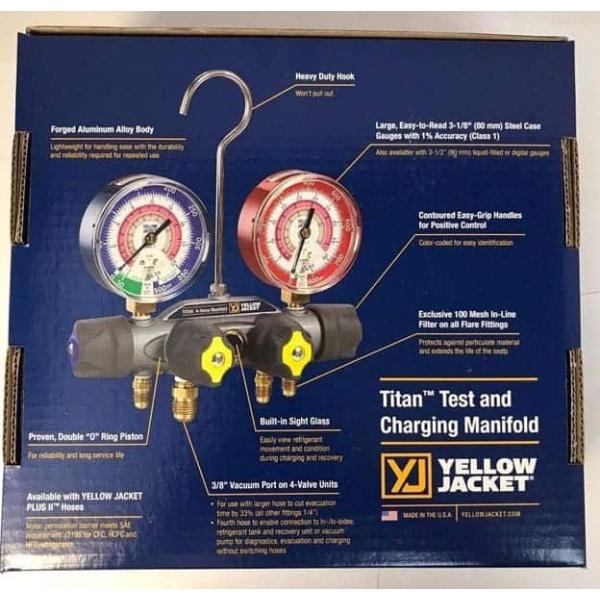 Yellow Jacket 49968 charging manifold box back