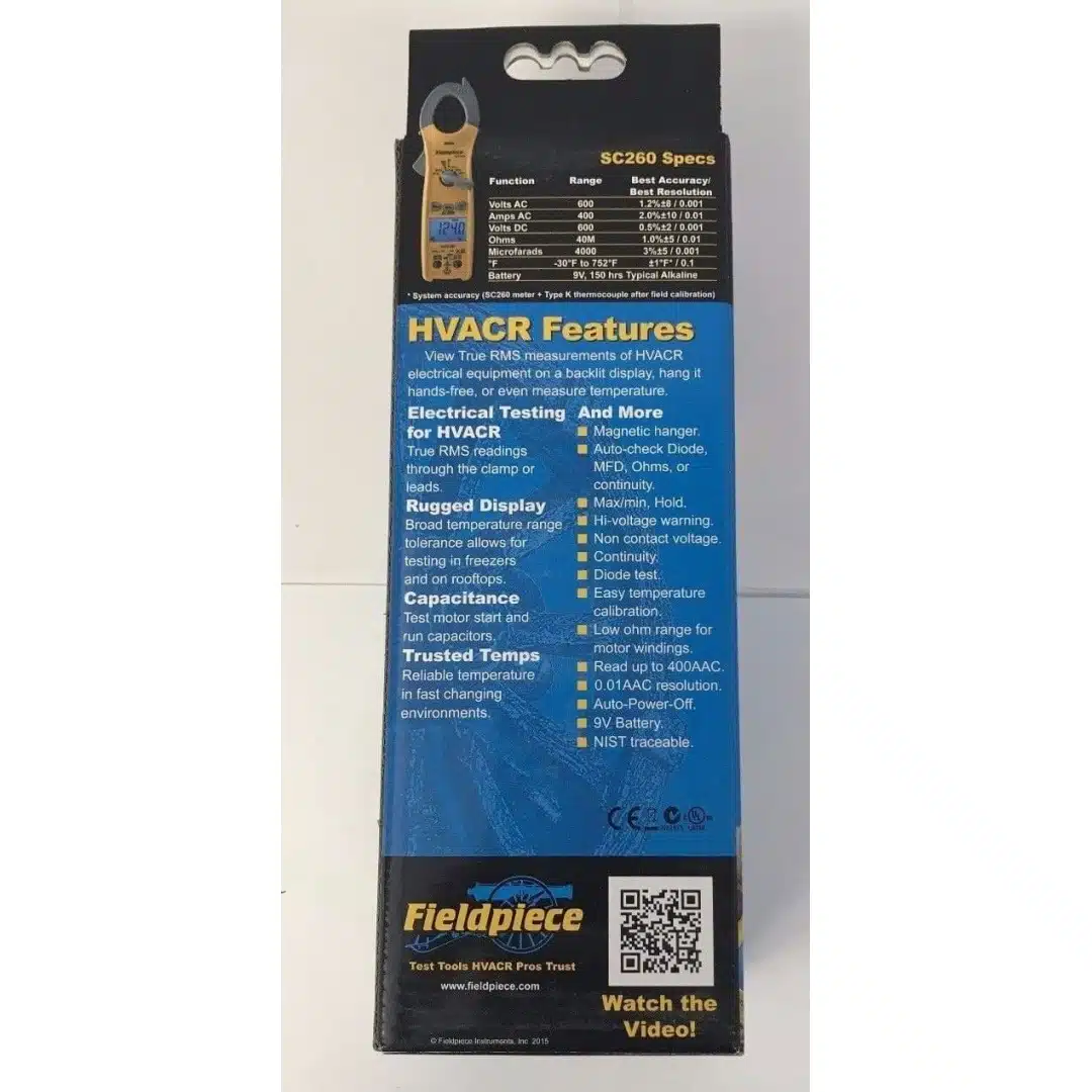 Fieldpiece SC260 Compact Clamp Meter True RMS