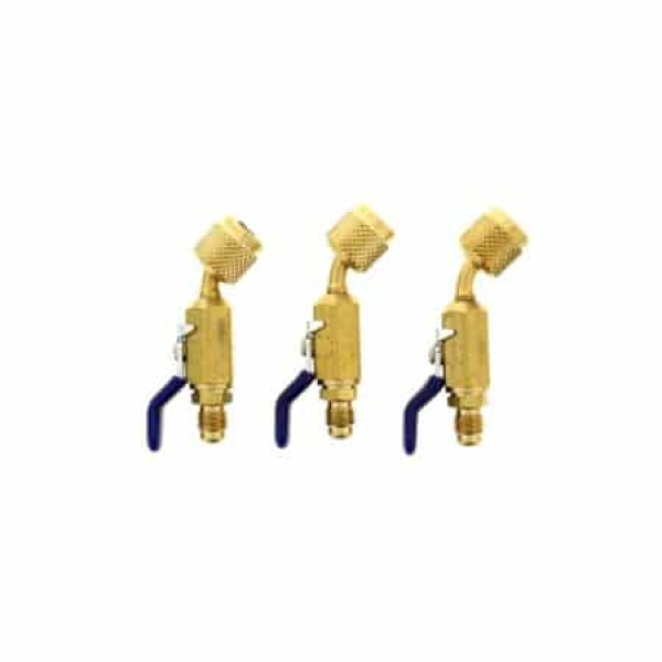 Yellow Jacket 93842 Compact Ball Valve 1/4" 45° 3-pack