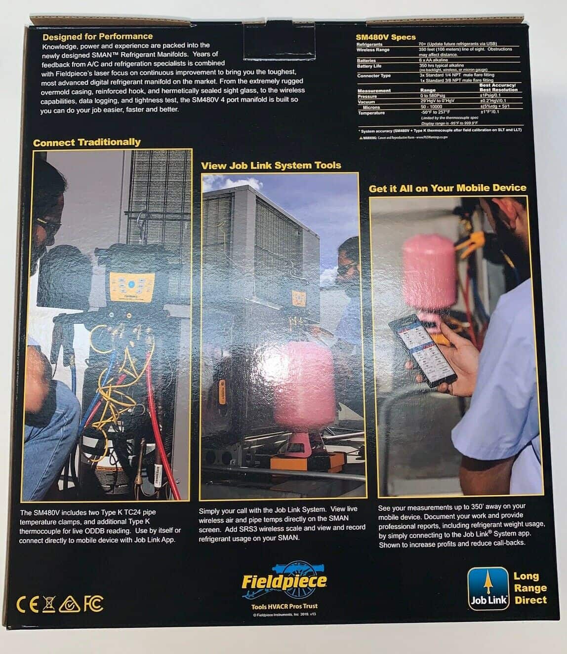 Fieldpiece SM480V Wireless 4Port SMAN™ Refrigerant Manifold and Micron