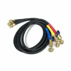 Yellow Jacket 29806 Black 3 Pack of 72" 1/4 Diameter (RYB) Compact Valve End Hoses