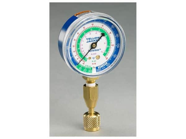 Yellow Jacket 40345 Blue Single Test Pressure Gauge with 12″ hose