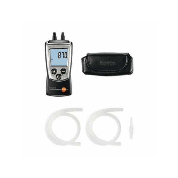 Testo 510 Digital Manometer Kit Differential Pressure Measurement w Hoses (0563 0510)