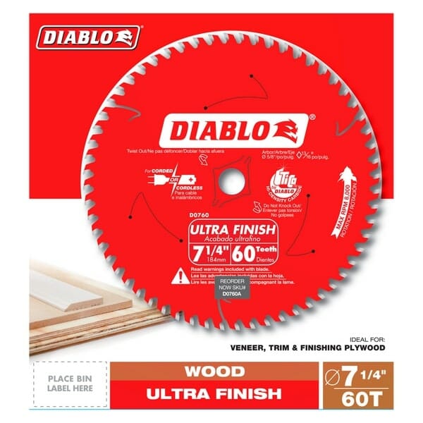 Diablo D0760a Tooth Ultra Finish Saw Blade Packaging Jpg