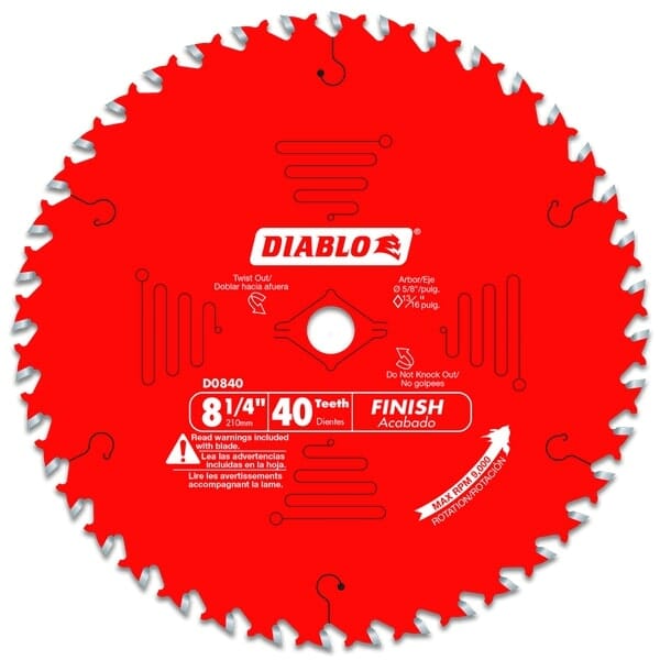 Diablo D0840X 8‑1/4 in. x 40 Tooth Finishing Saw Blade