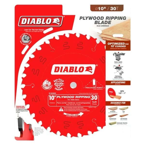 Diablo D1030X 10 in. x 30 Tooth Plywood Ripping Blade