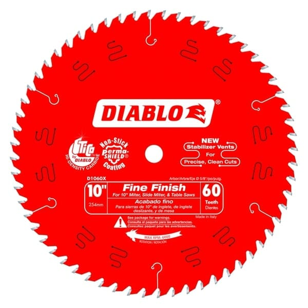 D1060X Diablo 10 in. x 60 Tooth Fine Finish Saw Blade