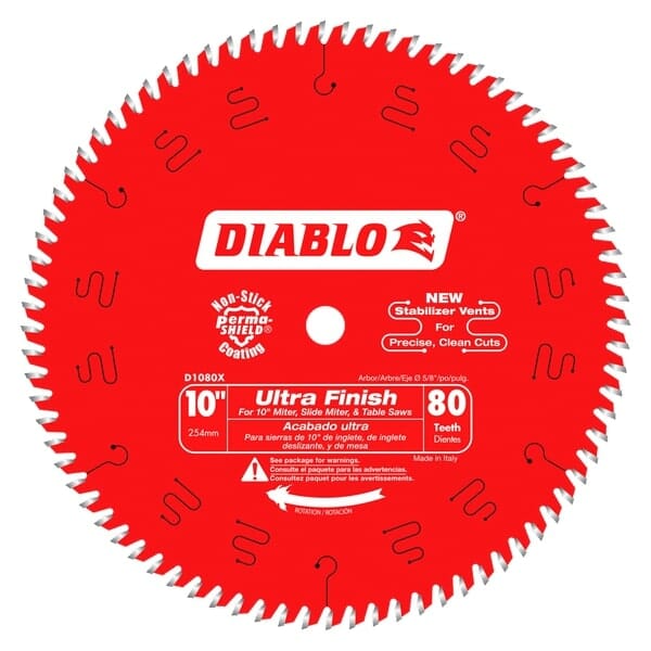 Diablo D1080X 10 in. x 80 Tooth Ultra Finish Saw Blade