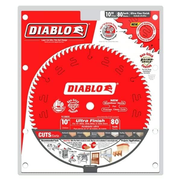 Diablo D1080X 10 in. x 80 Tooth Ultra Finish Saw Blade