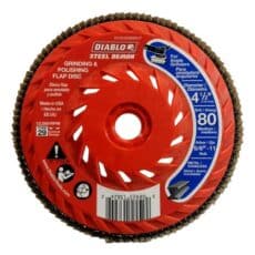 Diablo Dcx045080b01f Steel Demon Flap Disc 80 Grit With Speed Hub Front View Jpg