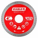Diablo Dmadc0400 Diamond Continuous Rim Cut Off Discs For Masonry Front View Jpg