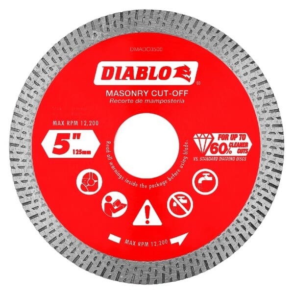 Diablo 5 in. Diamond Continuous Rim Cut-Off Discs DMADC0500