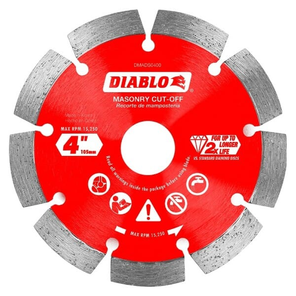 Diablo 4 in. Diamond Segmented Cut-Off Discs DMADS0400