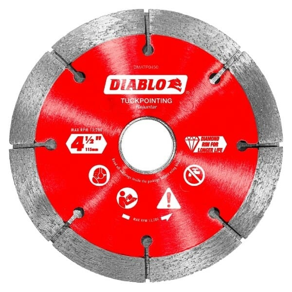 Diablo Dmatp0450 Diamond Tuck Point Blade For Masonry Front View Jpg