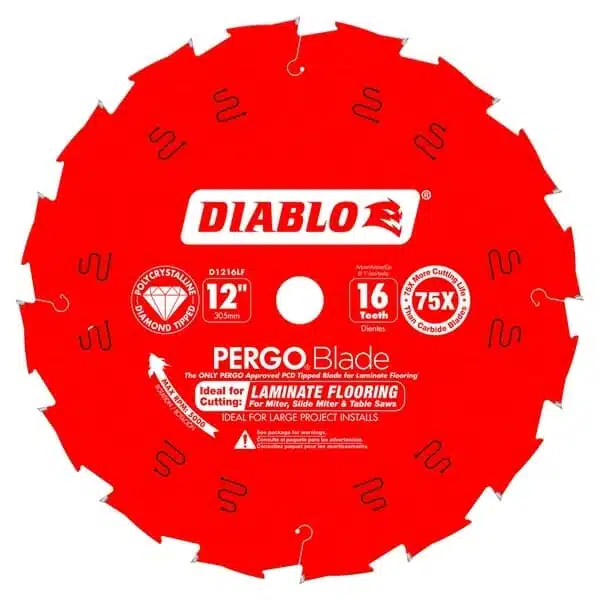 Diablo D1216LF 12 in. x 16 Tooth (PCD) Laminate Flooring PERGO Blade
