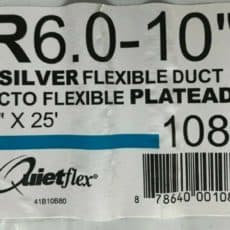 10 In Silver Flex QuietFlex Insulated R6 Flexible Duct 25 Label Jpg