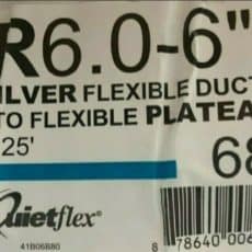6 In Silver Flex QuietFlex Insulated Flexible Duct R6 25 Label Jpg