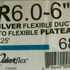 6 In Silver Flex QuietFlex Insulated Flexible Duct R6 25 Label Jpg