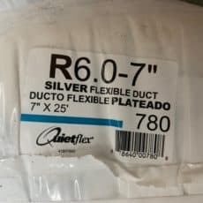 7 In Silver Flex QuietFlex Insulated Flexible Duct R6 25 Label Jpg