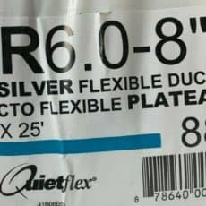 8 In Silver Flex QuietFlex Insulated Flexible Duct R6 25 Label Jpg