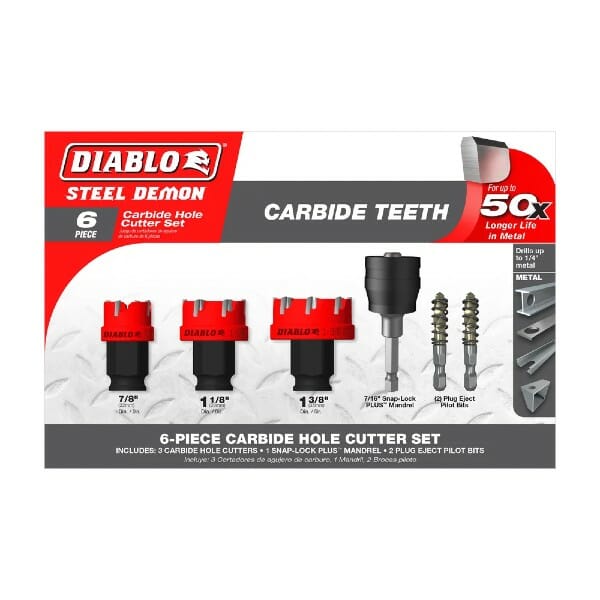 Diablo Dhs06cfs Steel Demon Carbide Teeth Hole Cutter Set Packaging Jpg