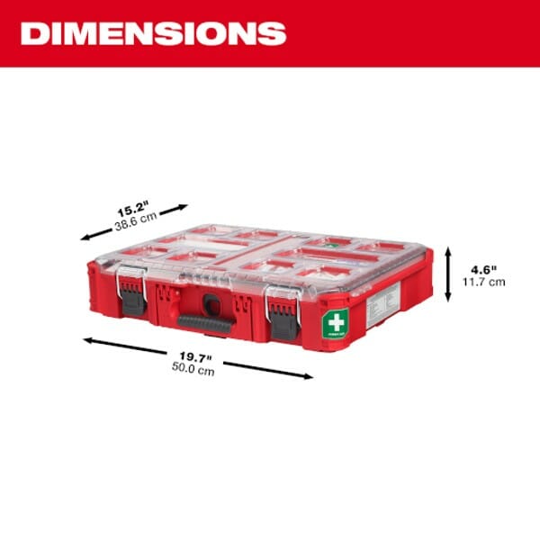 193PC Class B Type III PACKOUT First Aid Kit Dimensions Jpg