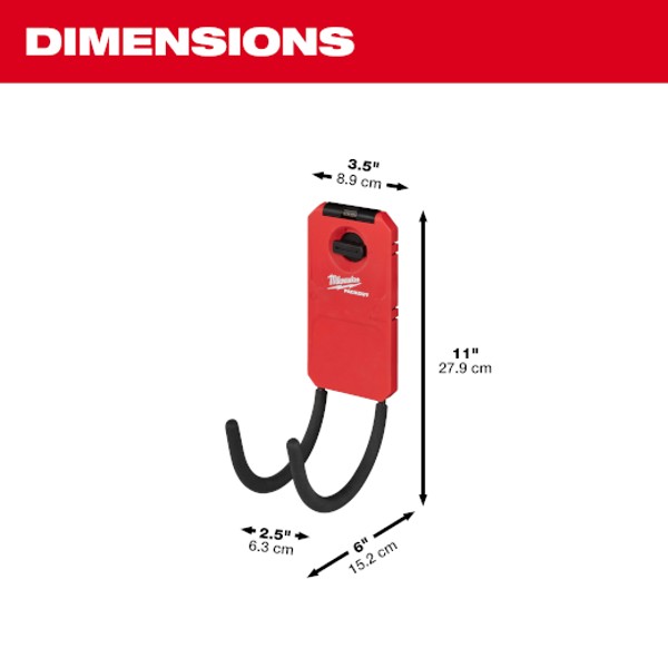 Milwaukee 48 22 8331 Packout 6 In Curved Hook Dimensions Jpg
