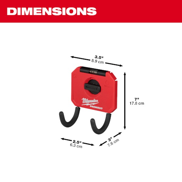Milwaukee 48 22 8335 Packout 3 In Curved Hook Dimensions Jpg