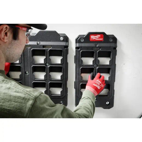 Milwaukee 48 22 8487 Packout Large Wall Plate Usage On Wall Jpg