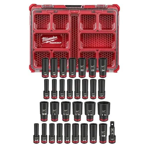 Milwaukee 49-66-6806 SHOCKWAVE Impact Duty Socket 1/2” Dr 31PC PACKOUT Set