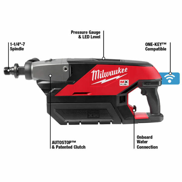 Milwaukee Mxf301 2cp Mx Fuel Handheld Core Drill Kit Features