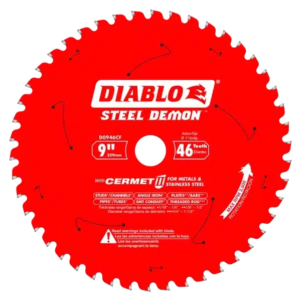 Diablo D0946CF 9" x 46-Teeth Steel Demon Cermet II Saw Blade for Medium Metal