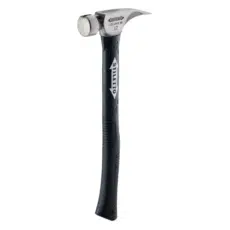 STILETTO® 12oz Titanium Fiberglass Hammer with Smooth Face and 16" Curved Handle is more durable and has more prying strength than hickory handled hammers.