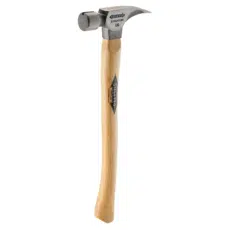 STILETTO® 16oz Titanium Hickory Hammer with Milled Face and 18" Curved Handle is made with shock-absorbing USA Hickory.