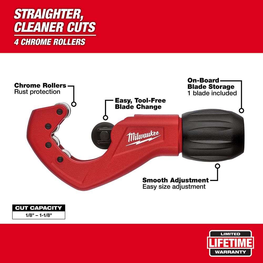 Milwaukee 1 in. Constant Swing Copper Tubing Cutter - Image 2