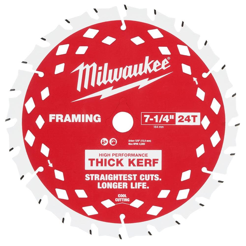 Milwaukee 7-1/4 Inch 24T Thick Kerf Framing Circular Saw Blade - Image 10