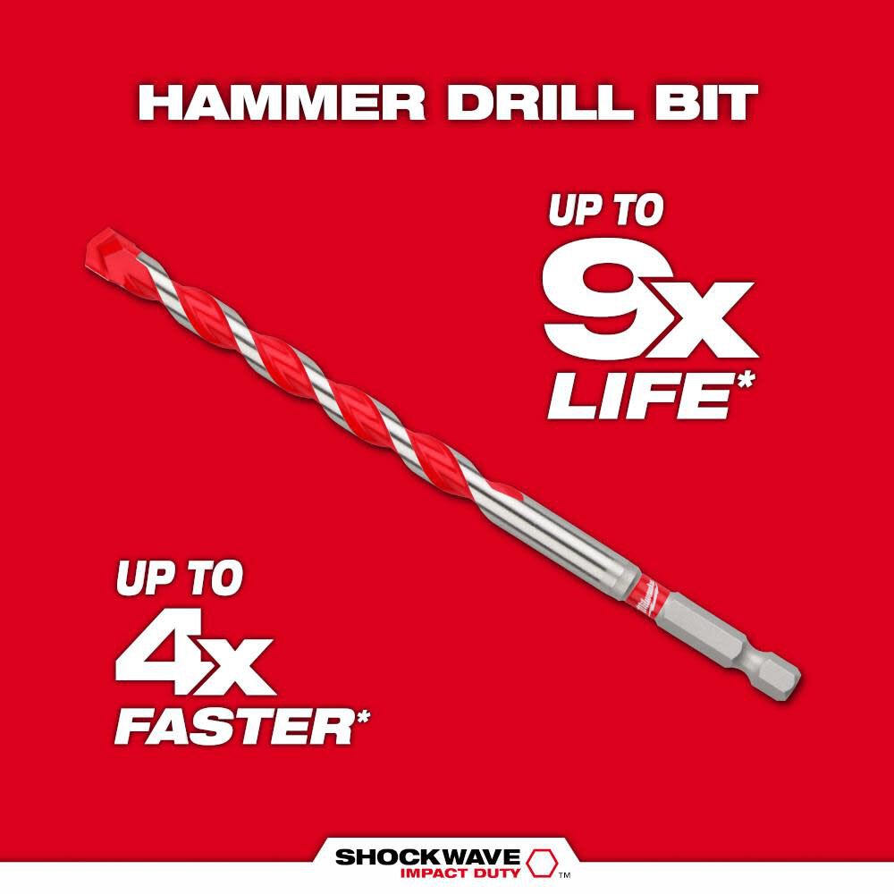 Milwaukee Hammer Drill Bit 5/16inch x 10inch x 12inch Carbide - Image 5