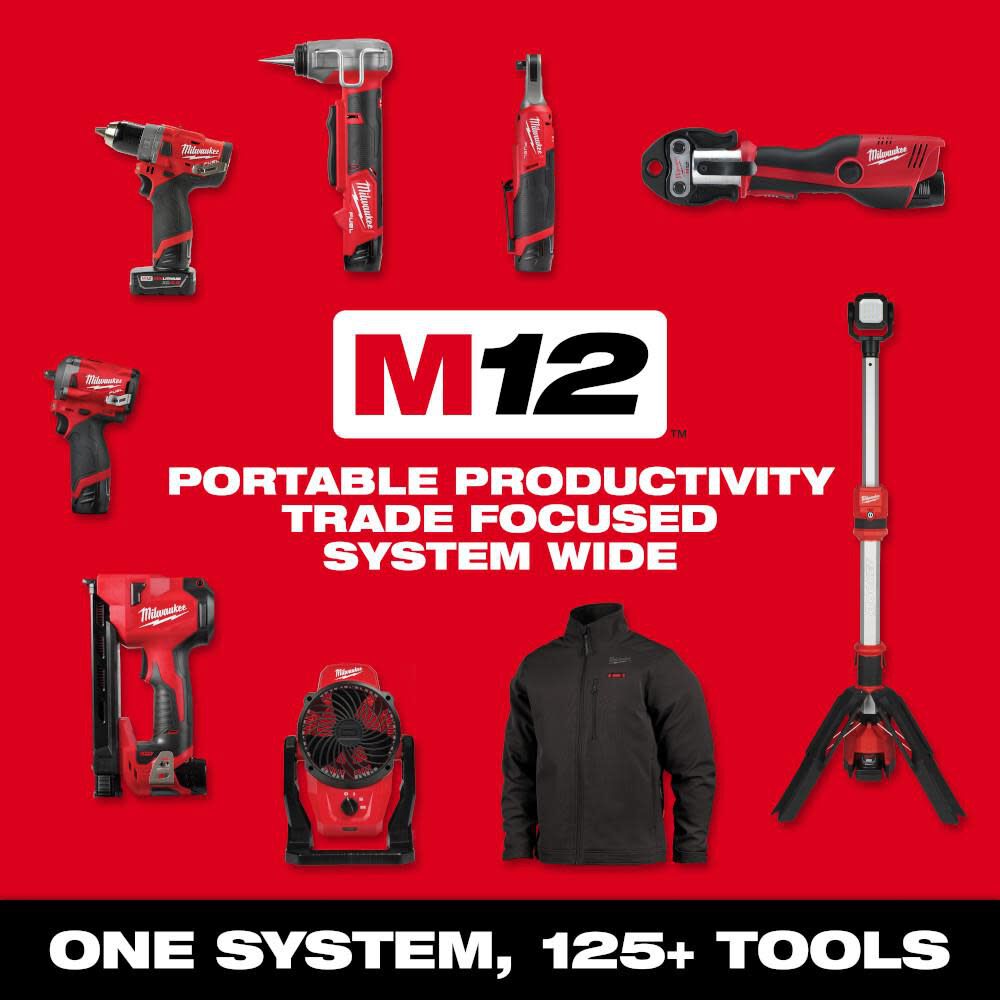 Milwaukee M12 FUEL 3/8 in. Extended Reach Ratchet 1 Battery Kit - Image 12
