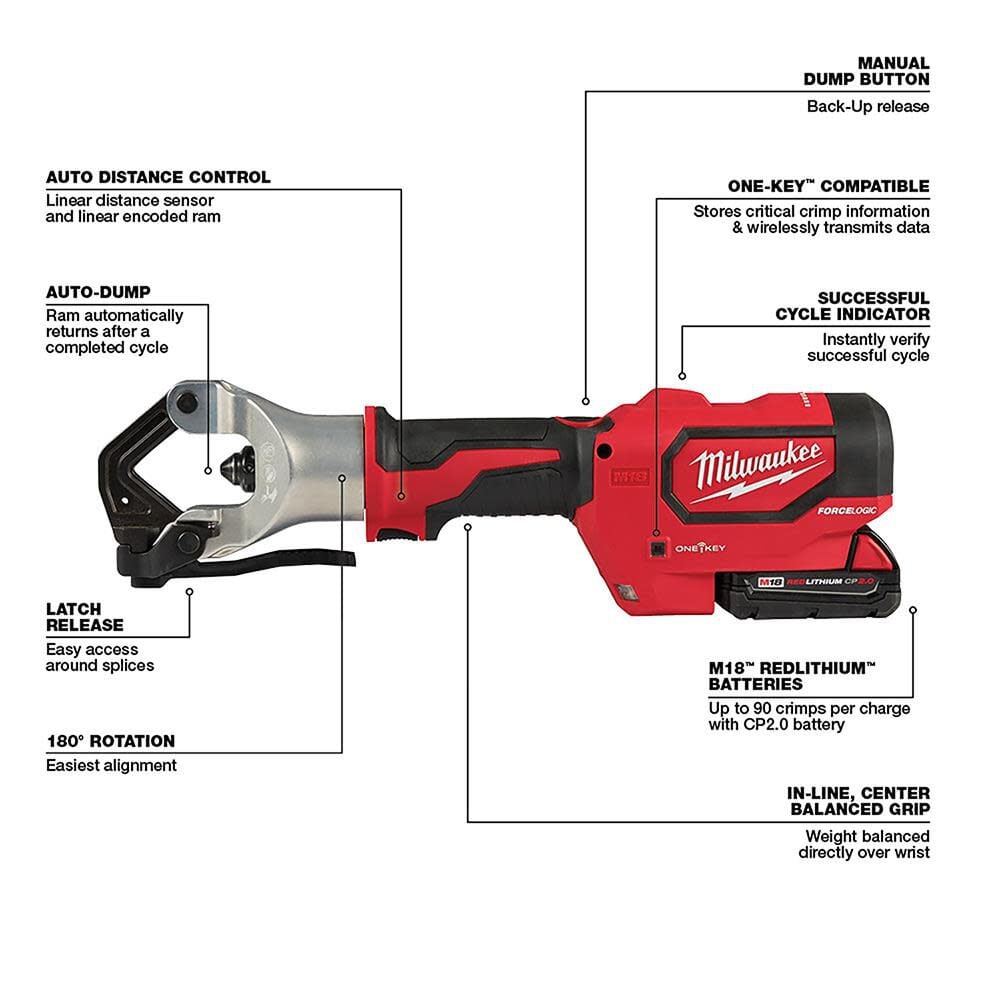 Milwaukee M18 Force Logic 750 MCM Dieless Crimper