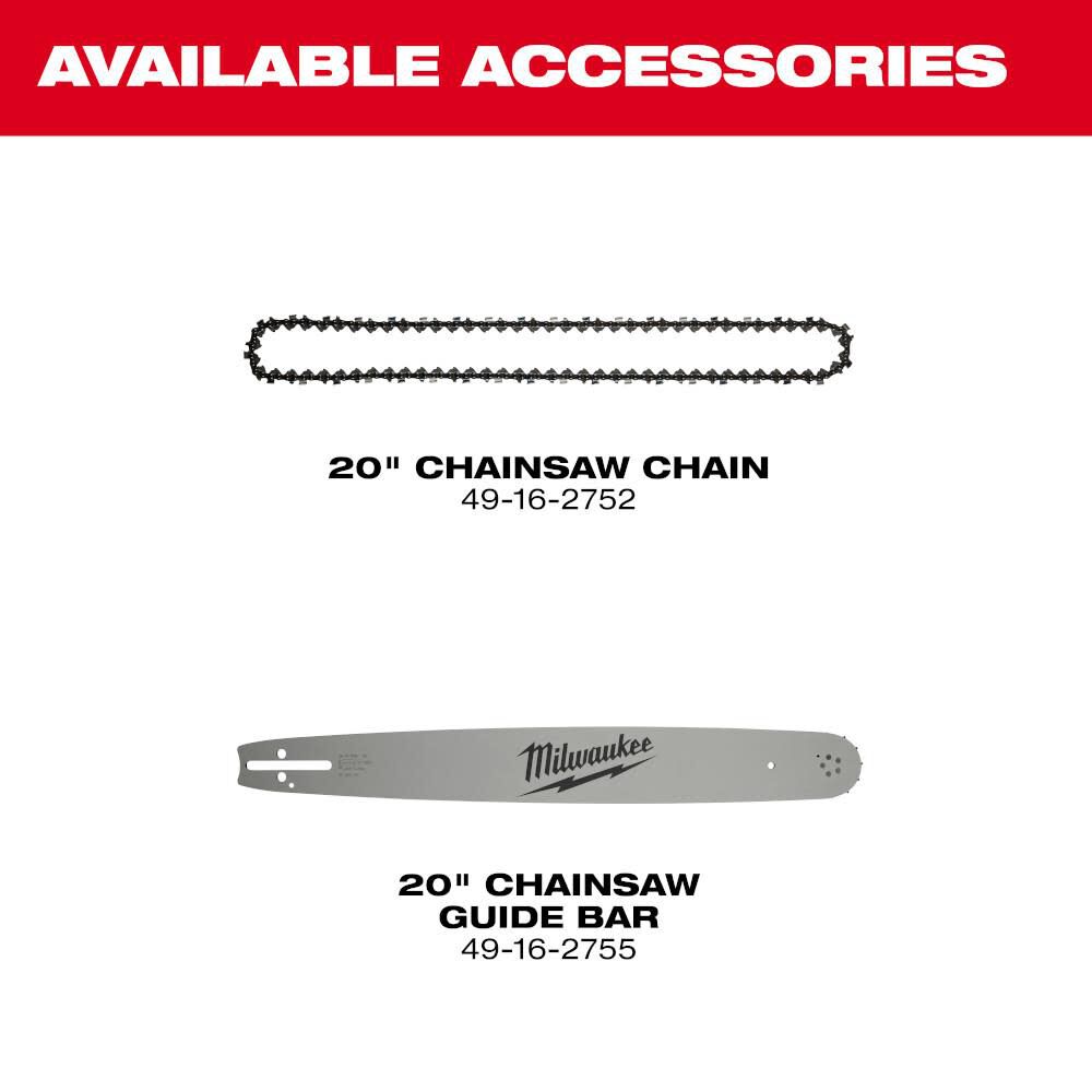 Milwaukee M18 FUEL 20 Inch Dual Battery Chainsaw Kit