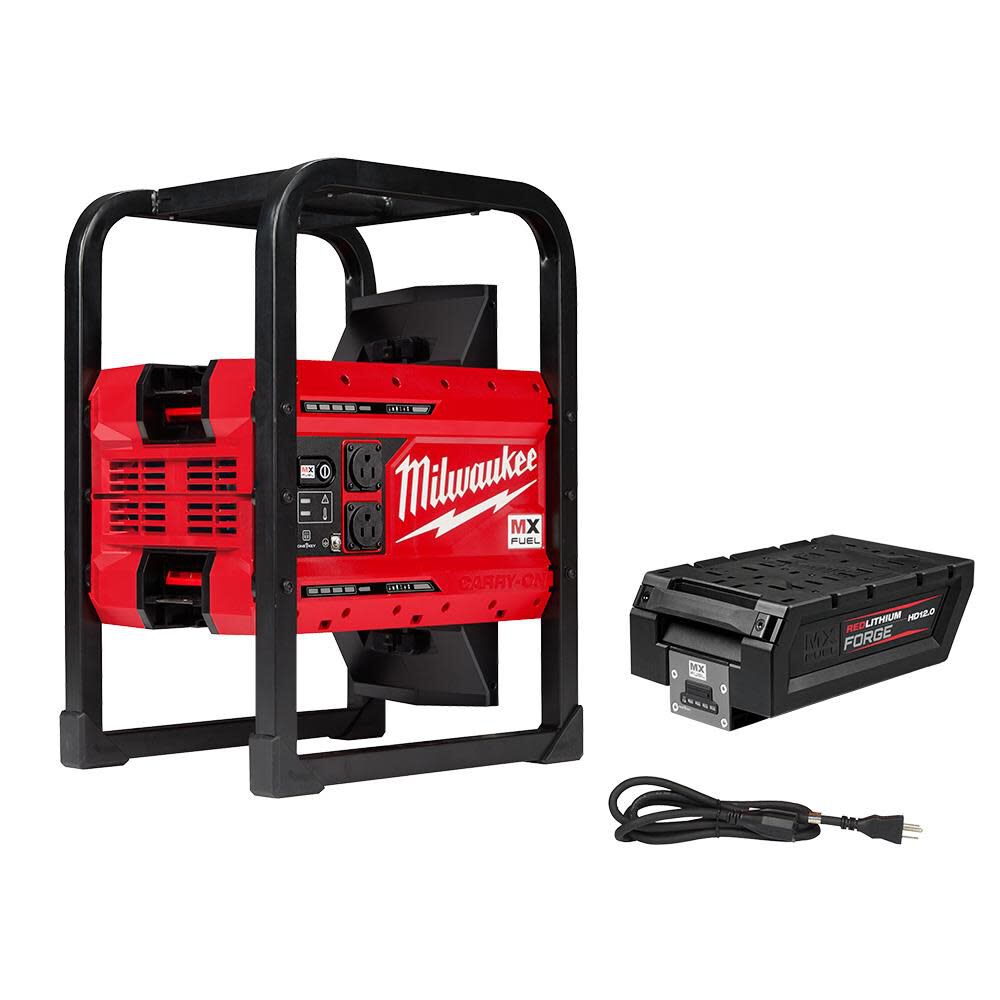 Milwaukee MX FUEL CARRY-ON 3600W/1800W Power Supply and Charger with MX ...