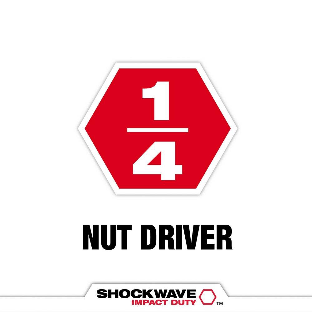 Milwaukee SHOCKWAVE 2-9/16 in. Magnetic Nut Driver 1/4 in. - Image 2
