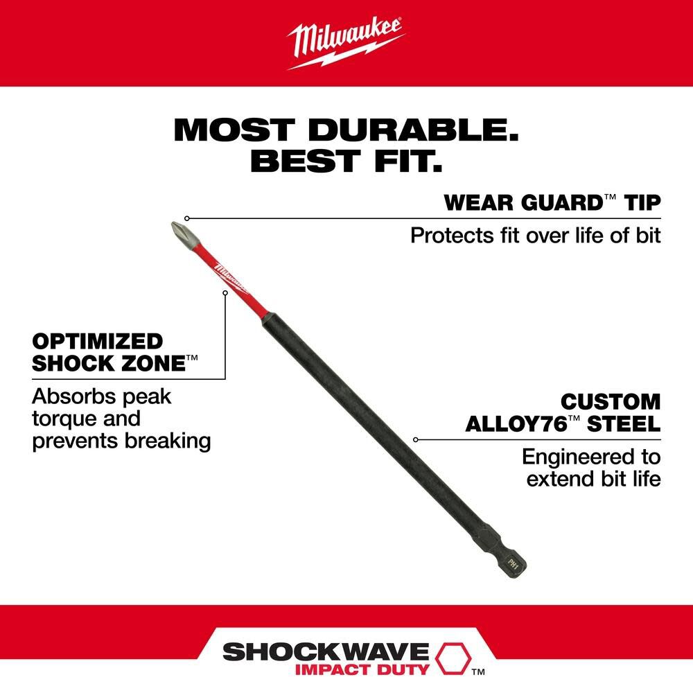 Milwaukee SHOCKWAVE 6 in. Impact Torx T20 Impact Driver Bit 10PK - Image 4