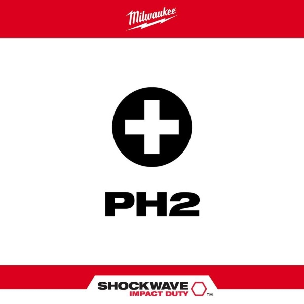 Milwaukee SHOCKWAVE Impact Phillips #2 Insert Bits 5PK - Image 2