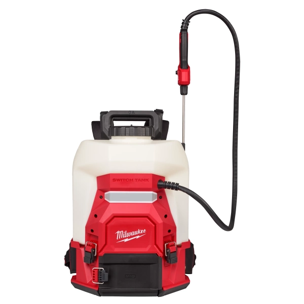 M18™ 4-Gallon Backpack Sprayer w/ SWITCH TANK™ delivers the industry's best pressure control with no manual pumping and an interchangeable tank design. Designed to meet the needs of professional landscape maintenance, the battery-powered backpack sprayer provides instant, constant, and adjustable pressure up to 140 PSI and a 24 ft vertical spray distance.