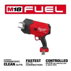 Our M18 FUEL™ ½”-1” Steel Pipe Cutter delivers the easiest, consistent, clean cuts on ½”-1” (up to 1-5/16” OD) steel pipe. Delivering square cuts with minimal burrs, Steel Pipe Cutter offers the fastest process for cutting steel pipe for press and threading installs.
