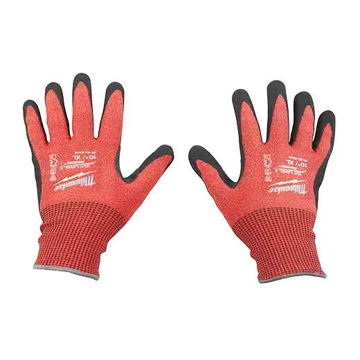 Milwaukee Red Nitrile Level 4 Cut Resistant Dipped Work Gloves - Image 4