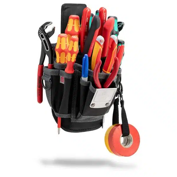 The Veto Pro Pac MP3X Tool Pouch is a compact, medium-sized tool pouch designed for professionals who need fast access and reliable organization. Built with a leather-backed Pocket Stuffer™, this pouch easily slips into pants pockets while maintaining durability for daily jobsite use. A wire-formed stainless steel clip allows secure attachment to belts or Veto tool bags, keeping essential tools within reach at all times.